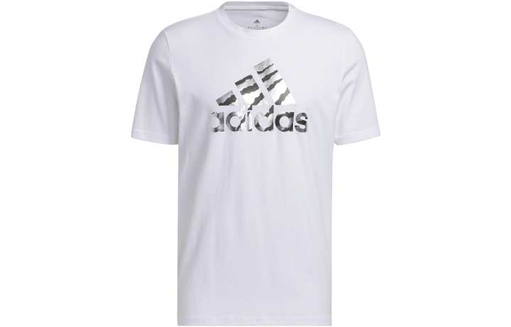 Adidas Adidas T Shirts Men's White Crew Neck Moderate Straight Fit