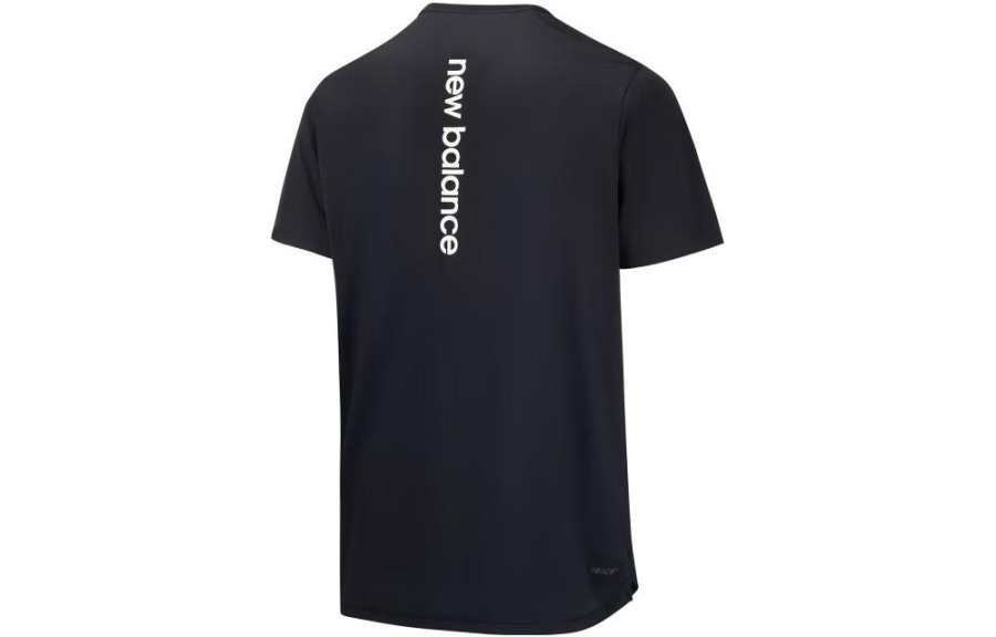 New Balance New Balance T Shirts Men's Black Crew Neck Moderate Straight Fit