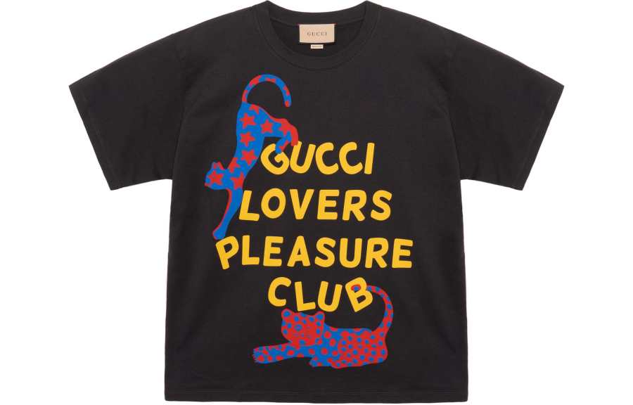GUCCI Drop Shoulder Sleeve T-Shirt Men's Black