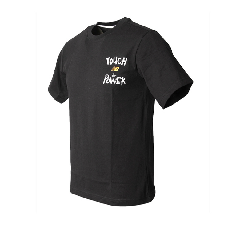 New Balance New Balance T Shirts Men's Black Crew Neck Moderate Straight Fit