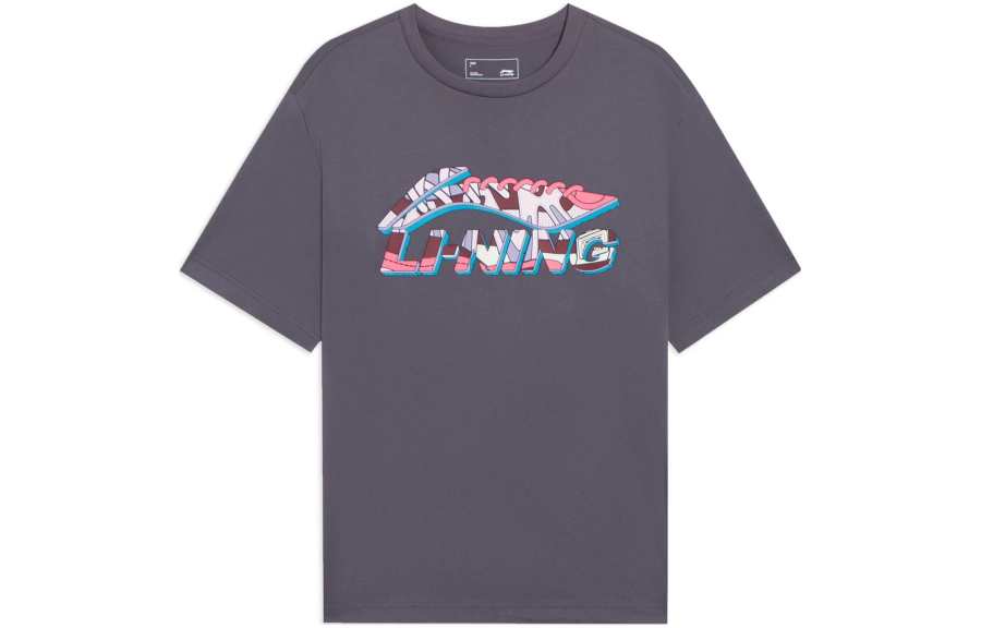 Li-Ning Li Ning Sports Fashion Collection T Shirt Unisex Earth Surface Gray