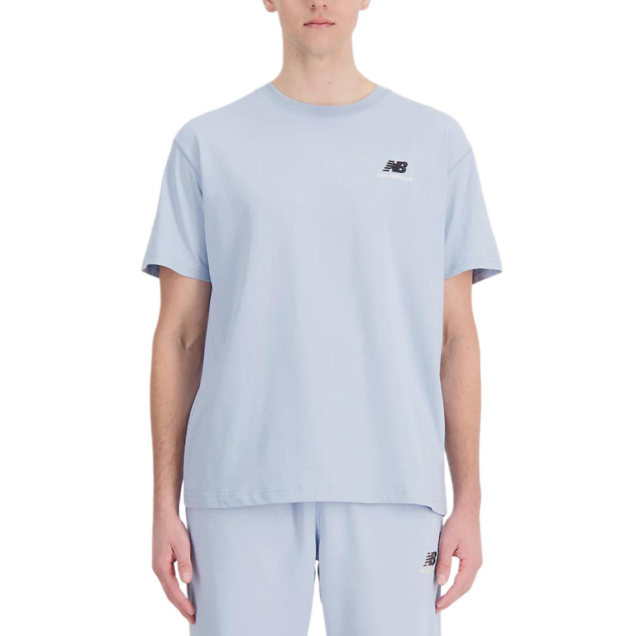 New Balance New Balance T Shirts Men's Light Gray Crew Neck Moderate Straight Fit