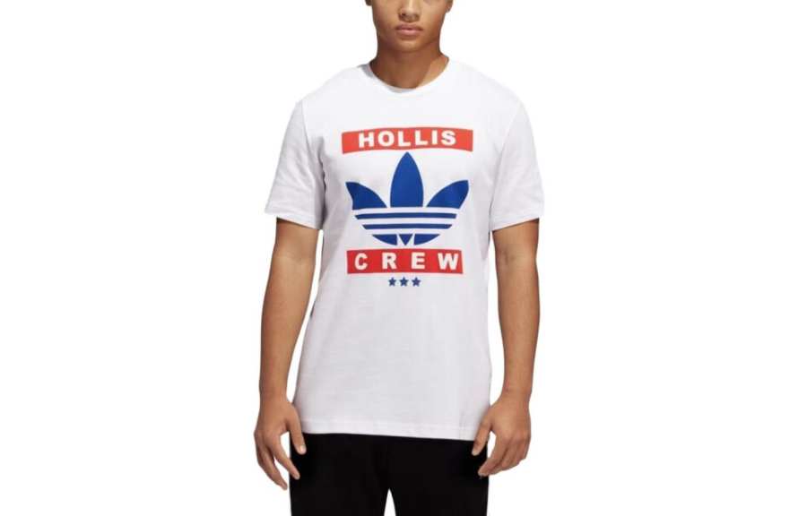 Adidas Originals X RUN DMC T Shirts Men's White Crew Neck Moderate Other