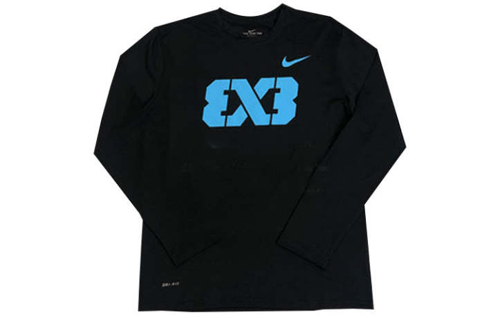 Nike Nike 3x4 T Shirts Unisex Black Blue Crew Neck Moderate Straight Fit
