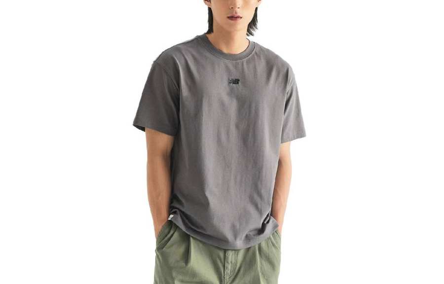 New Balance New Balance T Shirts Men's Gray Crew Neck Moderate