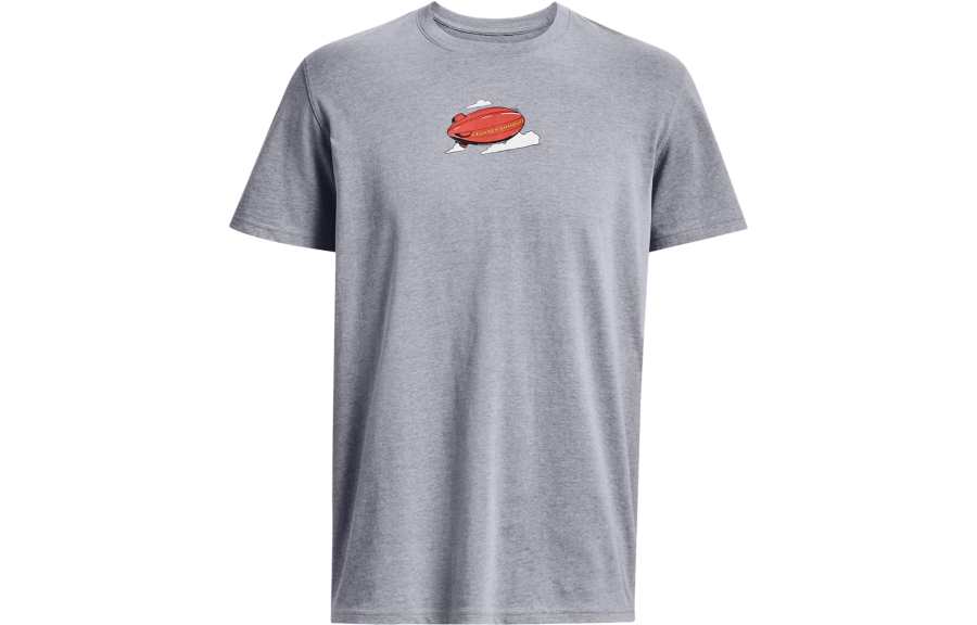 Under Armour T Shirts Men's Gray Crew Neck Moderate Straight Fit