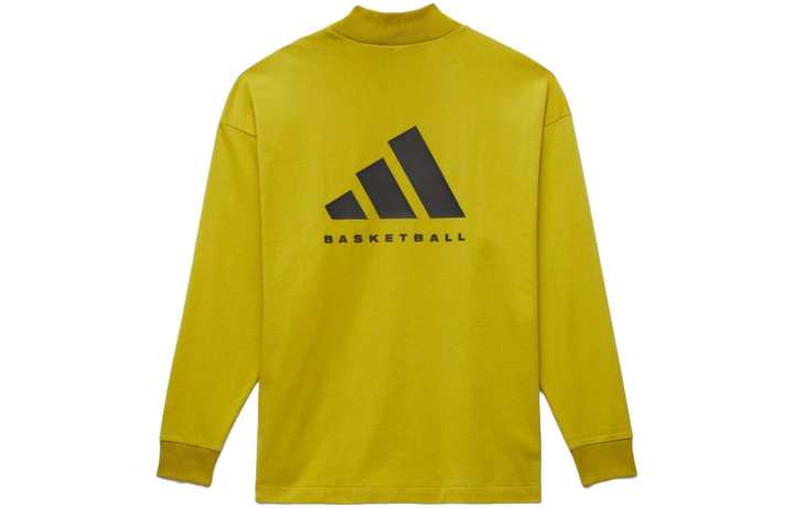 Adidas Adidas T Shirts Unisex Yellow Half Turtleneck Moderate Straight Fit