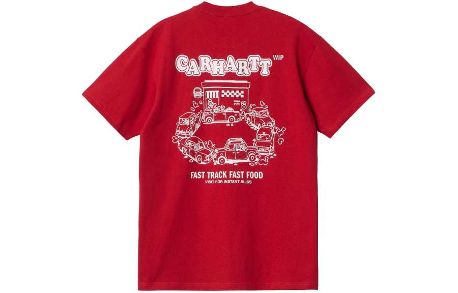 Carhartt WIP SS24 S/S Fast Food T Shirt T Shirt Men's Red