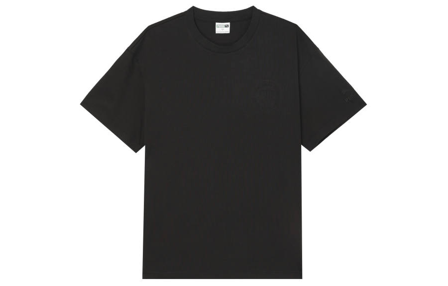PUMA T Shirts Men's Black Crew Neck Moderate Straight Fit