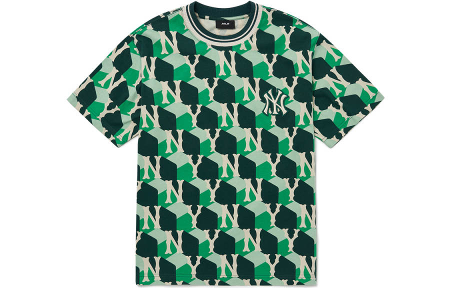 MLB New York Yankees T Shirts Unisex Green Crew Neck Moderate