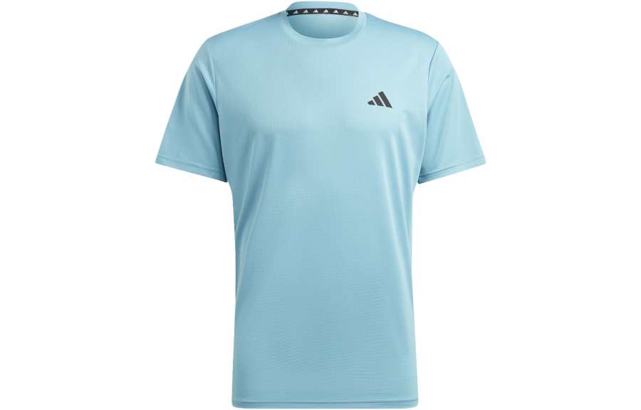 Adidas Adidas Essential T Shirts Men's Blue Crew Neck Moderate Straight Fit
