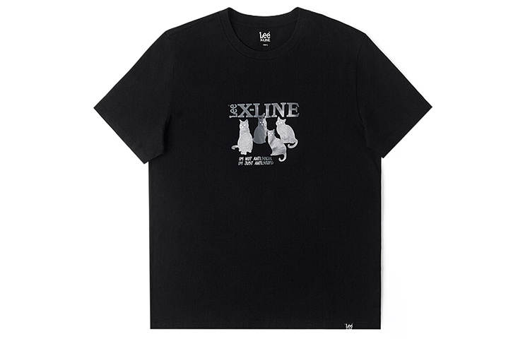 Lee Lee T Shirts Men's Black Crew Neck Moderate Other