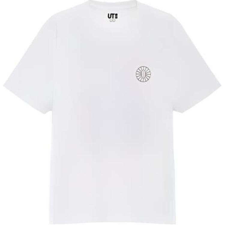UNIQLO T Shirts Men's White Crew Neck Moderate Straight Fit