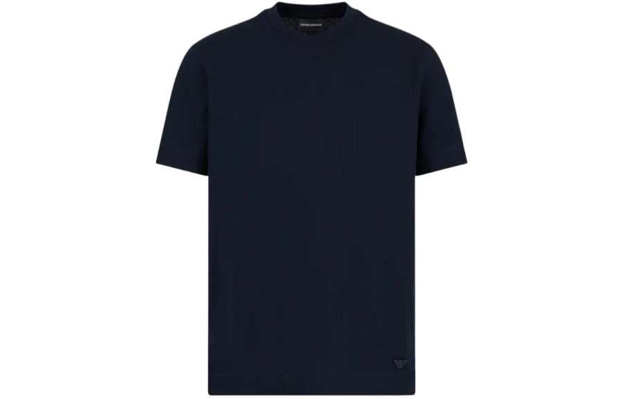 EMPORIO ARMANI Logo embroidered Cotton T shirt