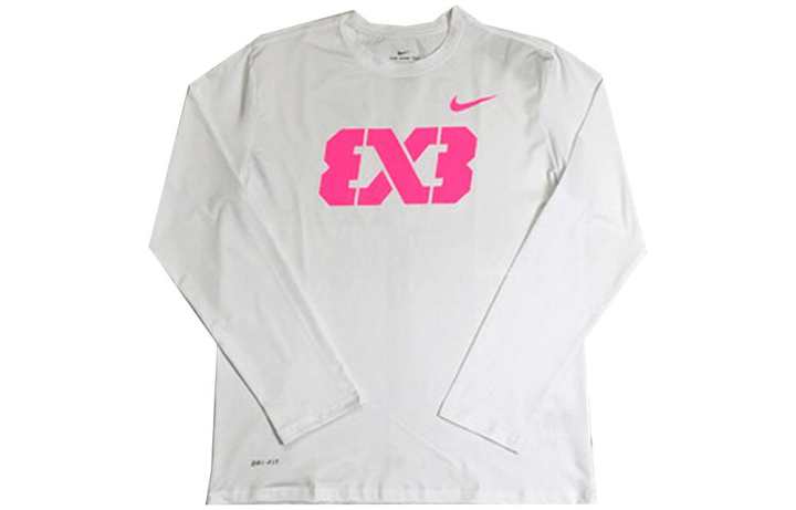 Nike Nike 3x4 T Shirts Unisex White Pink Crew Neck Moderate Straight Fit