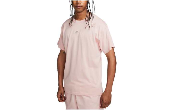 Nike Nike T Shirts Men's Pink Crew Neck Moderate Straight Fit