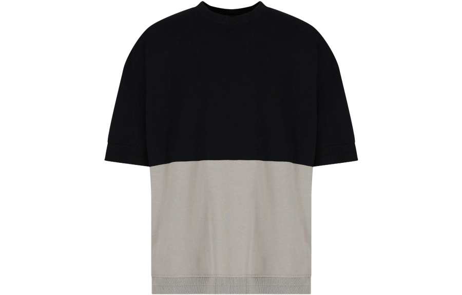 EMPORIO ARMANI T Shirts Men's Black Gray Crew Neck Moderate Straight Fit
