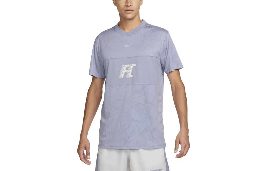 Nike Nike T Shirts Men's Indigo Mist Crew Neck Moderate Straight Fit