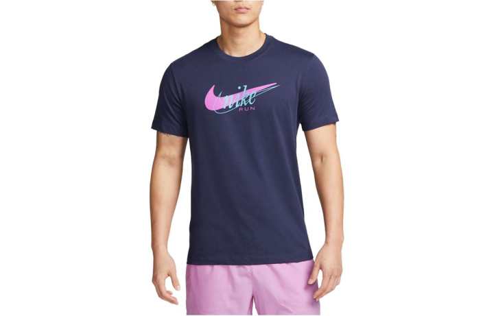 Nike Nike T Shirts Men's Blue Crew Neck Moderate Straight Fit