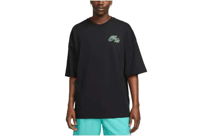 Nike Nike T Shirts Men's Black Crew Neck Moderate Straight Fit