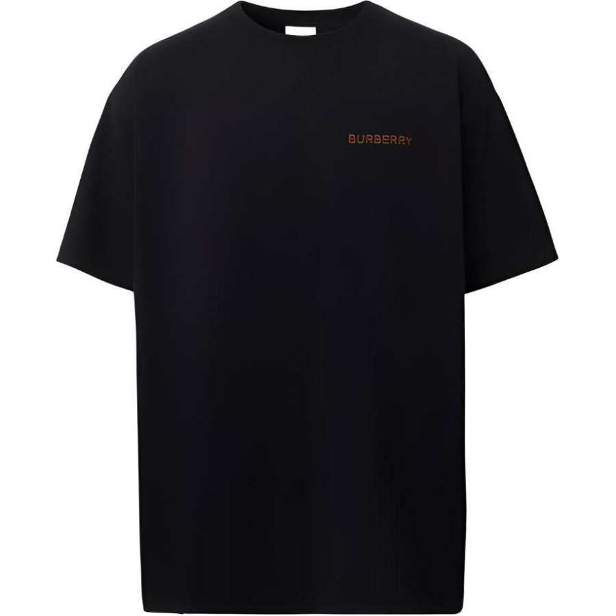 Burberry Topstitched Monogram Motif Cotton Oversized T Shirt