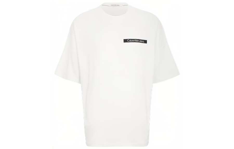Calvin Klein T Shirts Unisex YAF White Crew Neck Moderate Straight Fit