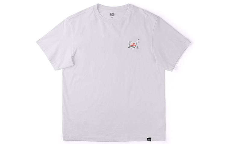 Lee T Shirts Men's White Crew Neck Moderate Straight Fit