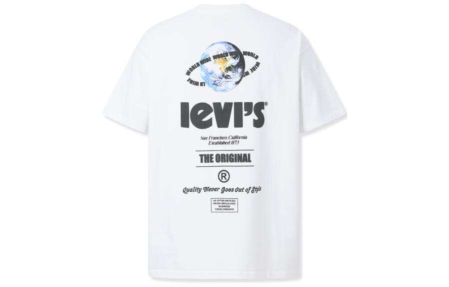 Levis Levi's Men's Graphic Logo Crewneck T-Shirt White