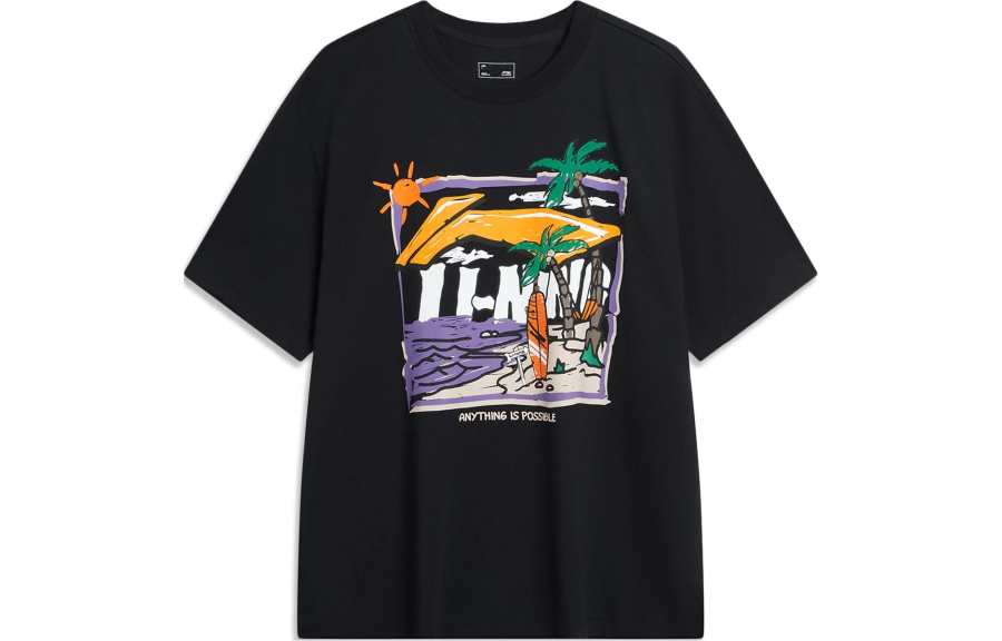 Li-Ning Li Ning Sports Life Collection T Shirt Men's Black