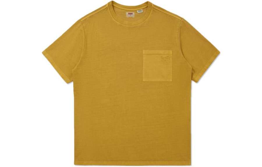 Levis T Shirts Men's Yellow Crew Neck Moderate Straight Fit