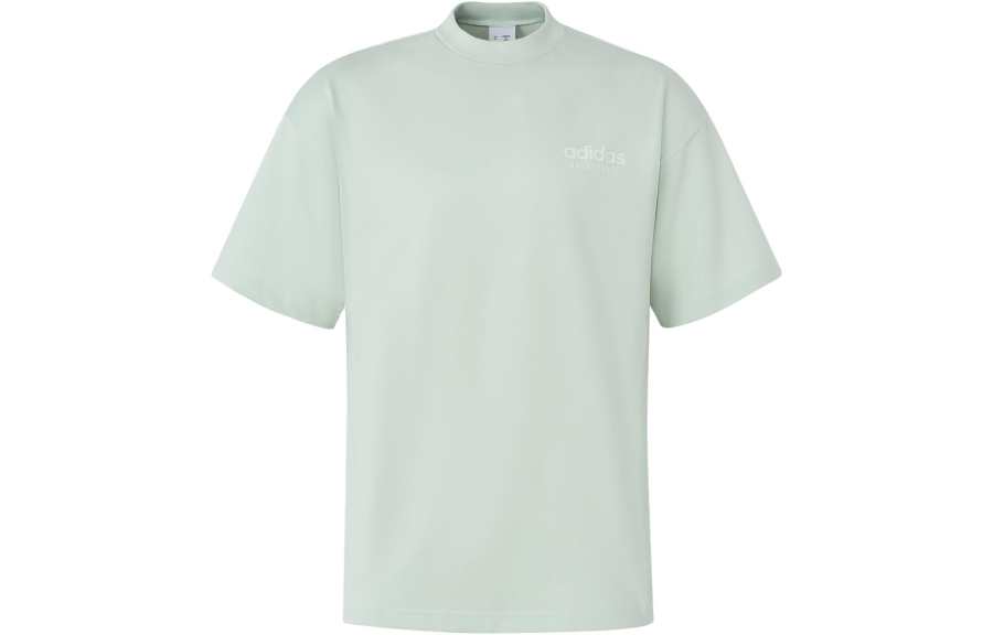 Adidas Adidas T Shirts Men's Linen Green Crew Neck Moderate Straight Fit