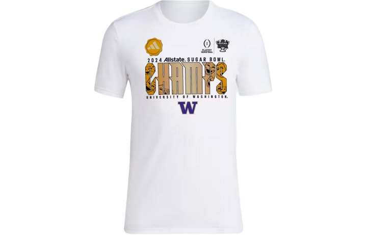 Adidas Adidas Washington Cfp Semifinal Champ Tee T Shirt Men's White