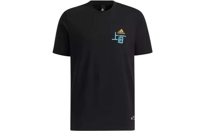 Adidas Adidas T Shirts Men's Black Crew Neck Moderate Straight Fit