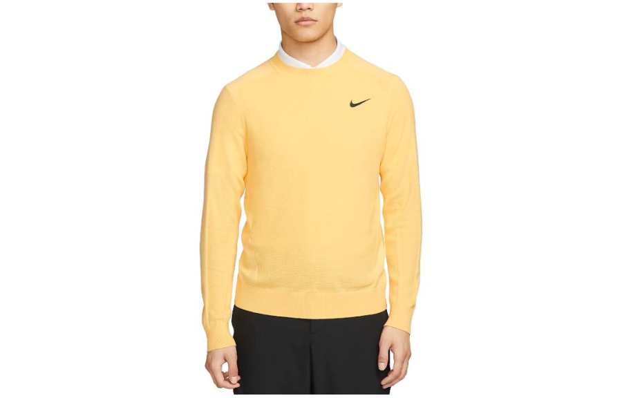 Nike Nike T Shirts Men's Yellow Crew Neck Moderate Straight Fit