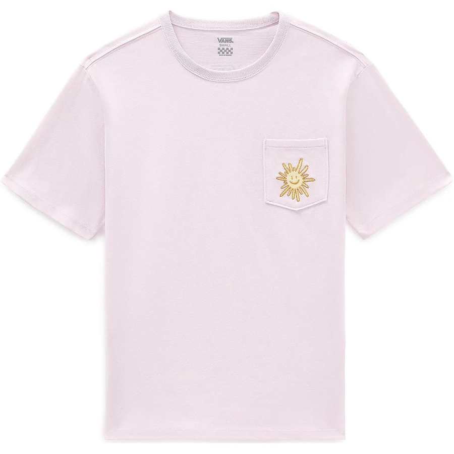 Vans T Shirts Unisex Pink Crew Neck Moderate Straight Fit