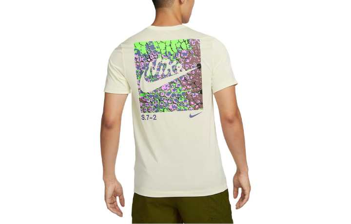 Nike Nike Dri Fit T Shirts Men's Coconut Milk Crew Neck Moderate Straight Fit