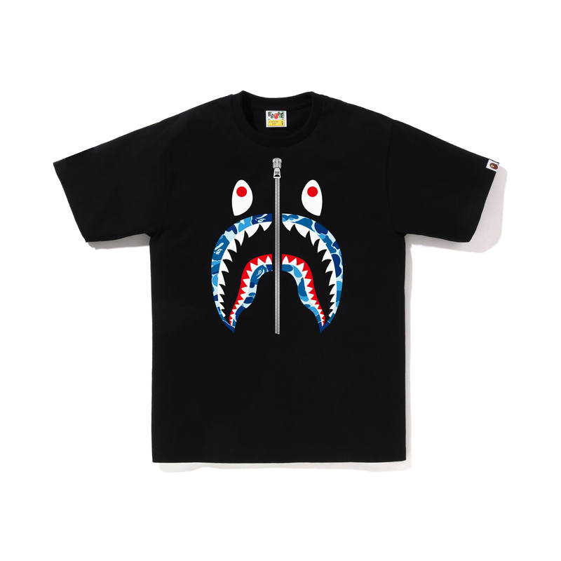 A BATHING APE Bape Abc Camo Shark Silver Zip Tee