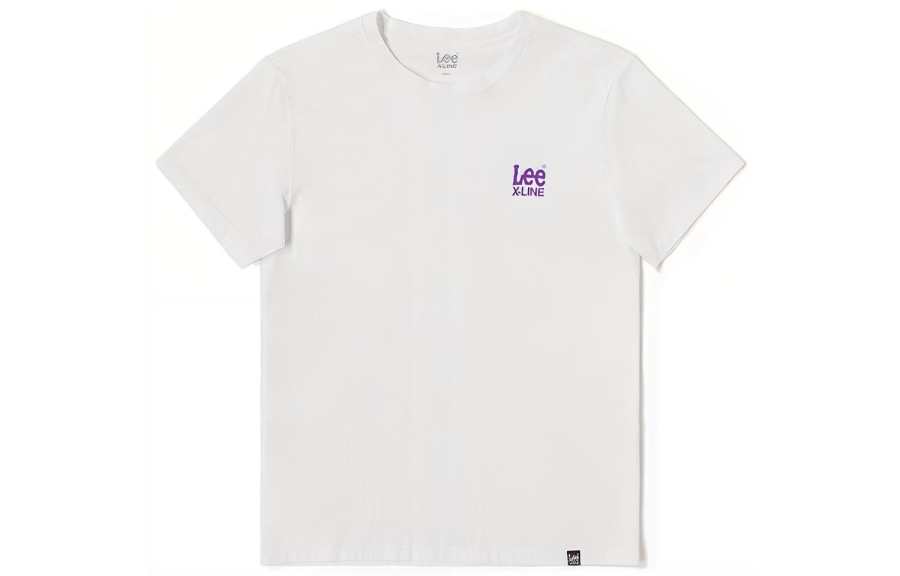 Lee Xline T Shirts Unisex White Crew Neck Moderate Straight Fit