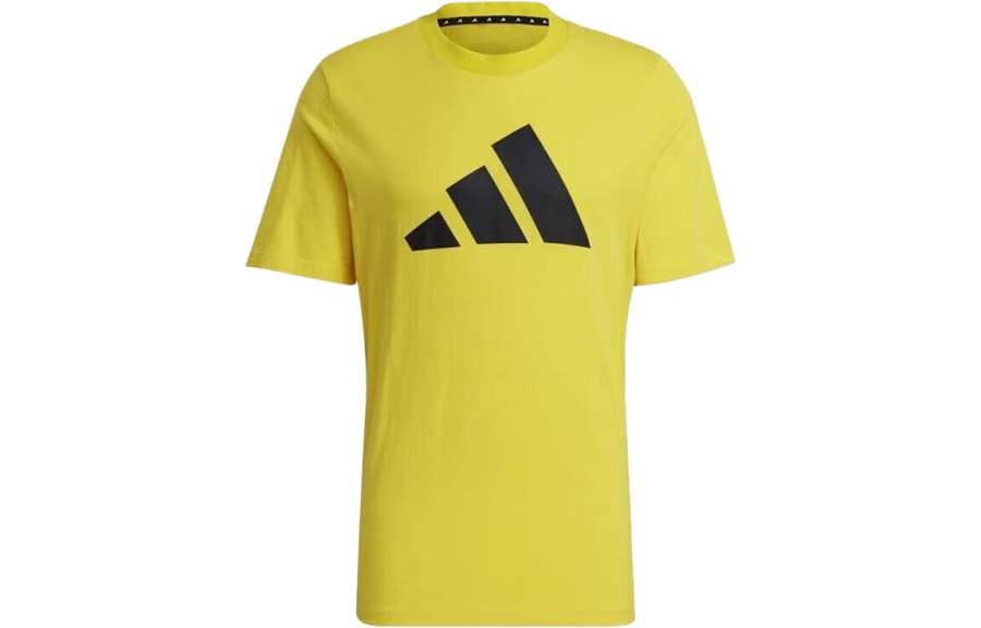 Adidas Adidas T Shirts Men's Yellow Crew Neck Moderate Straight Fit