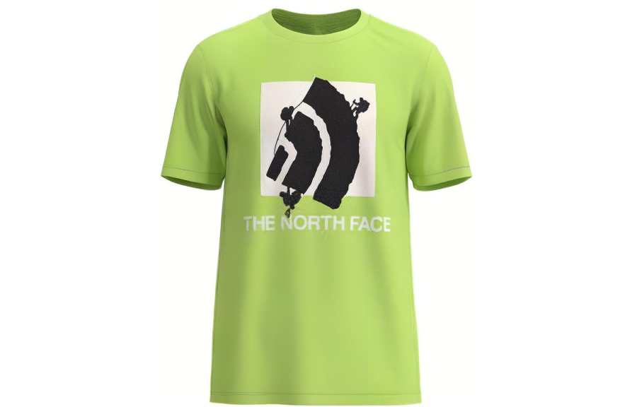 THE NORTH FACE T Shirts Men's Green Crew Neck Moderate Straight Fit