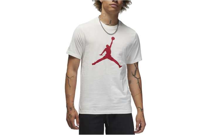 Jordan Jordan T Shirts Men's White Crew Neck Moderate Straight Fit