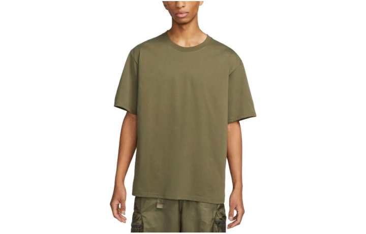 Nike Nike SPORTSWEAR TECH PACK T Shirts Men's Camel Crew Neck Moderate Straight Fit