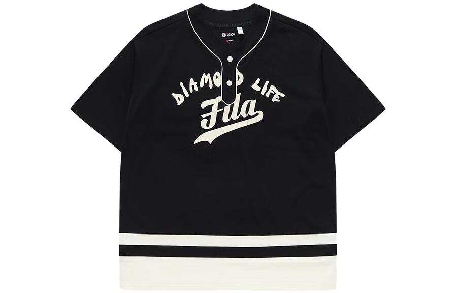 FILA FUSION Drop Shoulder Sleeve T Shirt Men's Black