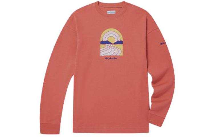 Columbia T Shirts Unisex Pink Crew Neck Moderate Straight Fit