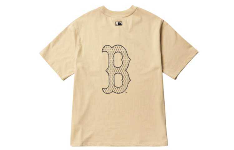 MLB Boston Red Sox T Shirts Unisex Khaki Crew Neck Moderate Straight Fit