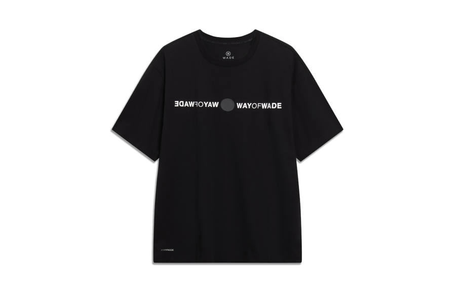 Li-Ning Li Ning T Shirts Unisex Black Crew Neck Moderate