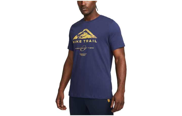 Nike Nike T Shirts Men's Navy Blue Crew Neck Moderate Straight Fit