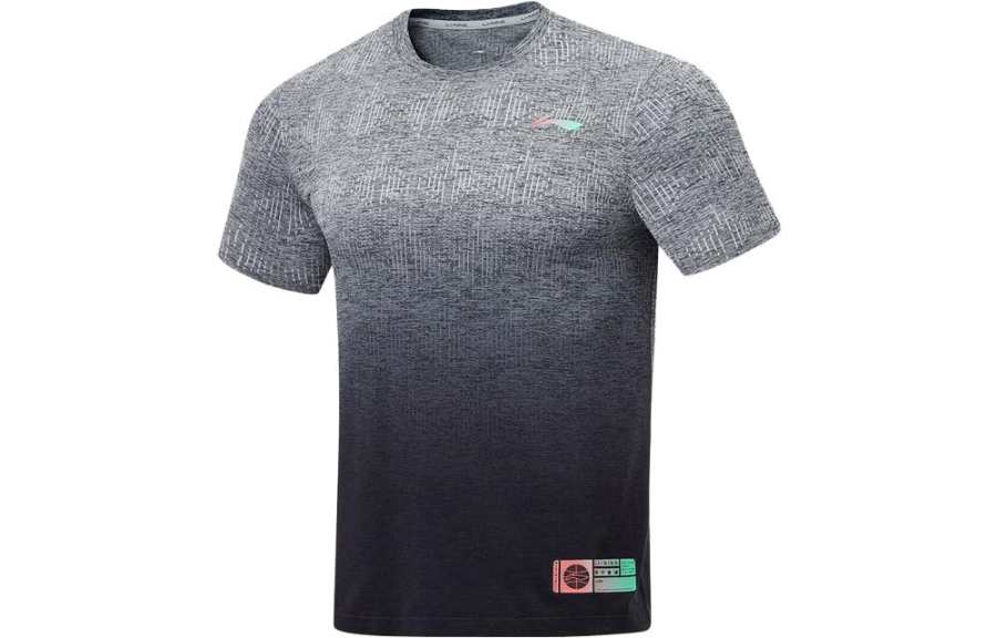 Li-Ning Li Ning Sports Basketball Collection T Shirt Men's Black Stone Gray