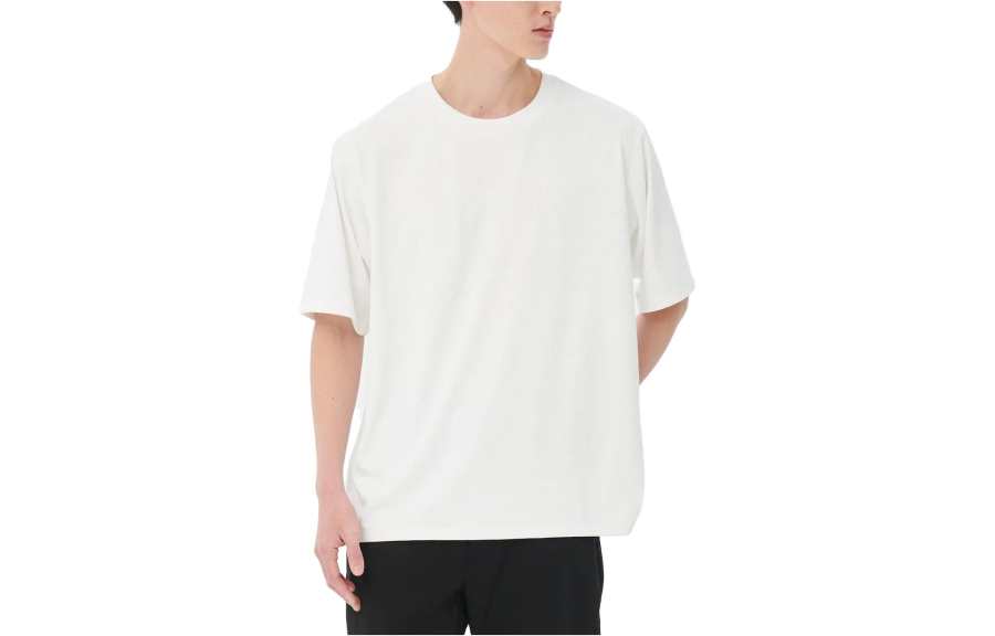 New Balance New Balance T Shirts Men's White Crew Neck Moderate Straight Fit