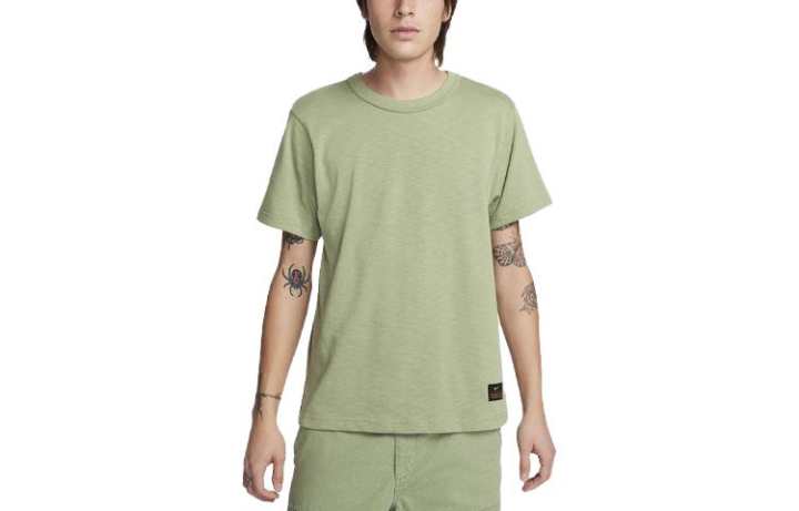 Nike Nike T Shirts Men's Oil Green Crew Neck Moderate Straight Fit